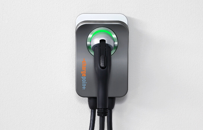 Installed ChargePoint level 2 charger.